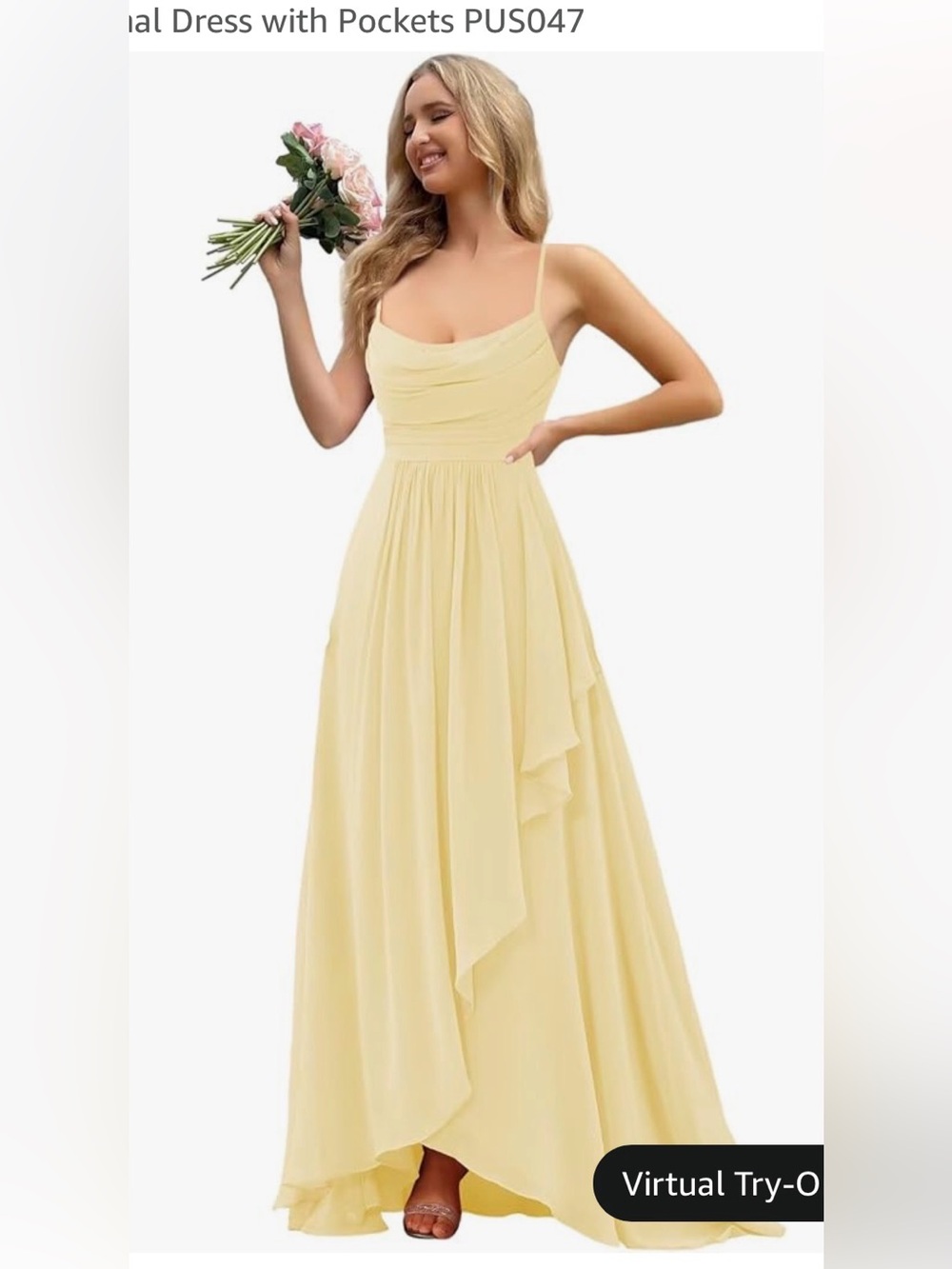 Women's Yellow Bridesmaid Dress, NWT